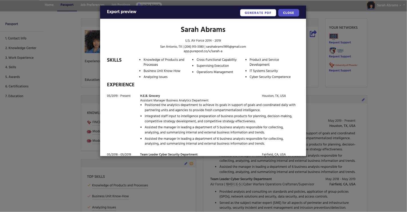 4. Download your Passport and apply to jobs